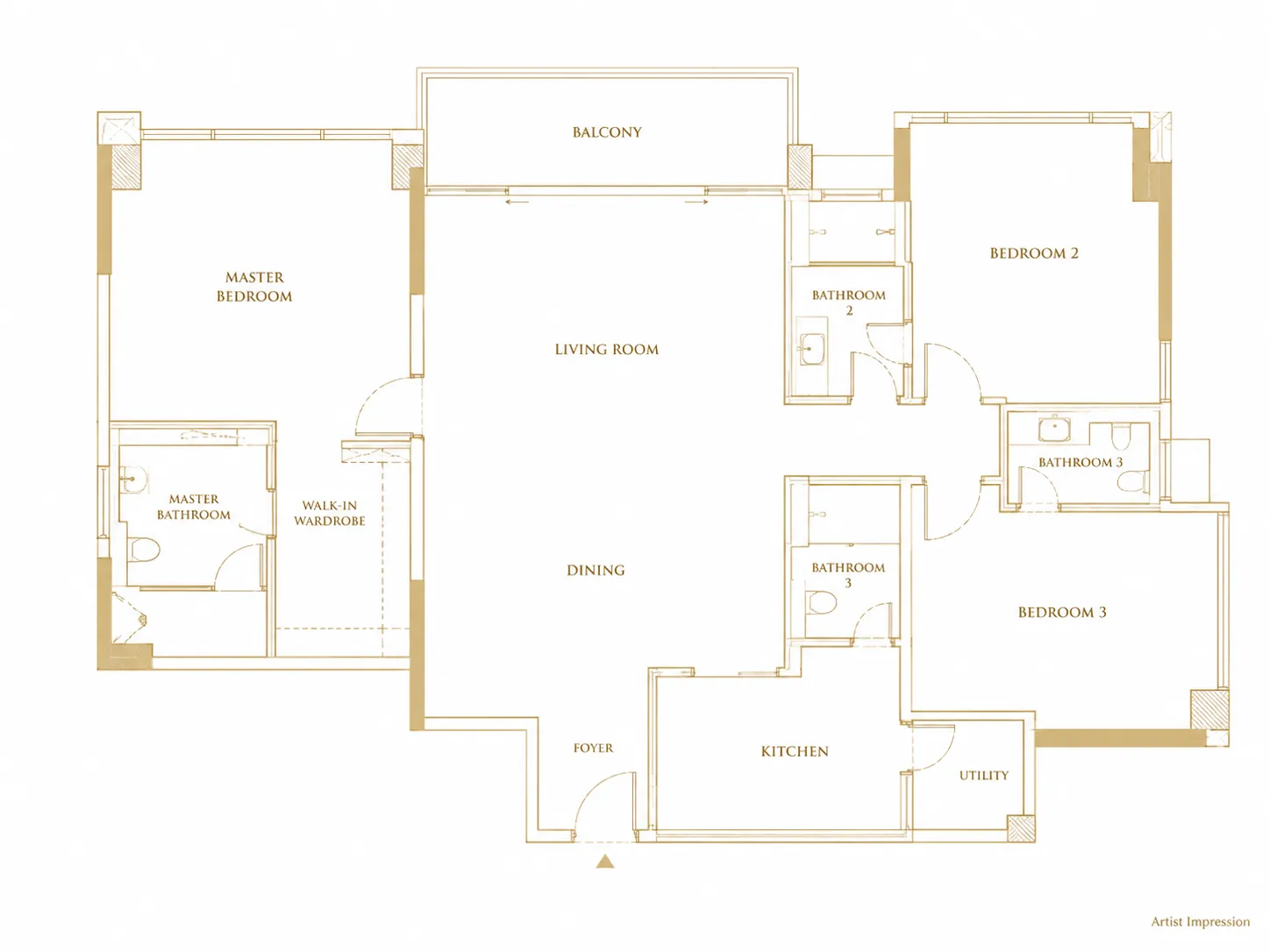 3 BHK Floor Plan Mahalaxmi